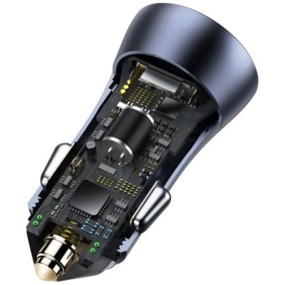 Автомобільний Зарядний Пристрій Baseus Golden Contactor Pro 40W (CCJD-0G) 1USB/20W/QC4.0 + 1Type-C/20W/PD (Dark Grey)