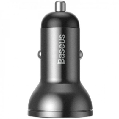 Автомобільний Зарядний Пристрій Baseus Digital Quick (TZCCBX-B) 2USB/45W/QC3.0 + (USB - Type-C) (Чорно-Сiрий, 0G)