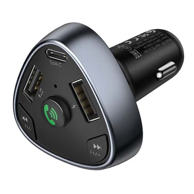 FM Модулятор Hoco E51 (2USB+PD/BT) (Чорний)
