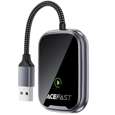 Адаптер бездротовий автомобільний ACEFAST QC1 (CarPlay/Android Auto/адаптер Type-C) (сірий)