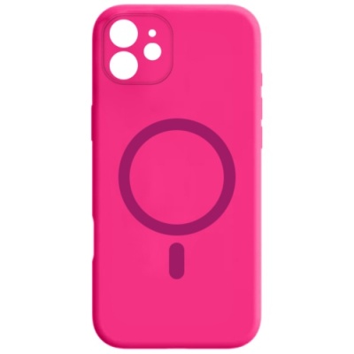 Купить чохол silicone case full camera with magsafe для apple iphone 11 (hot pink) онлайн