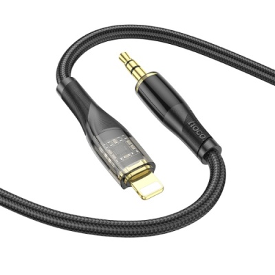 перехідник hoco upa25 lightning - jack 3.5 plug (1m) (чорний) 