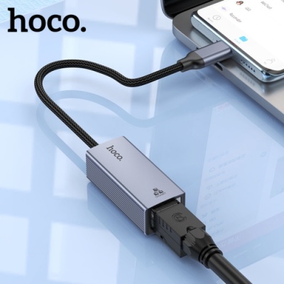 перехідник hoco ua37 usb - rj45 (1000 mbps) (сірий) 