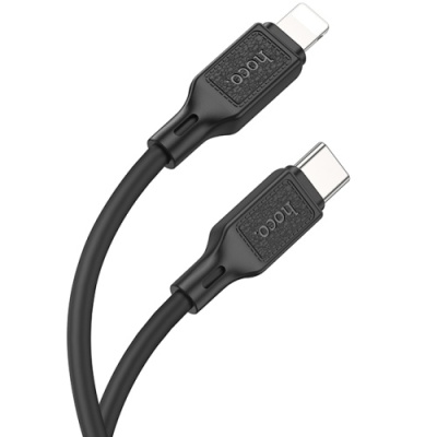 кабель hoco x90 cool silicone (pd) type-c - lightning 20w 3a/1m (чорний) 
