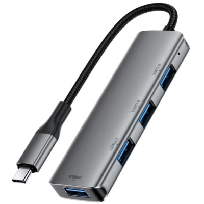 usb hub acefast j15 4in1 type-c (сірий) 