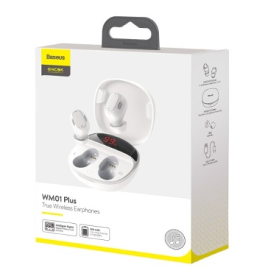 бездротові навушники (tws) baseus wm01 plus (білий) 