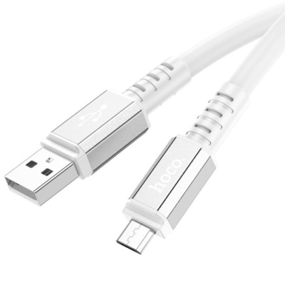 кабель hoco x85 strength usb - microusb 2.4a/1m (білий) 