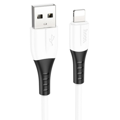 кабель hoco x82 silicone usb - lightning 2.4a/1m (білий) 
