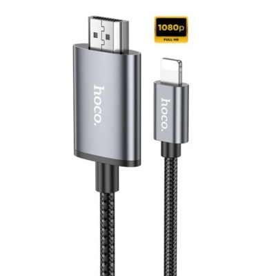 кабель hoco ua27 lightning - hdmi tv 2m metal gray 