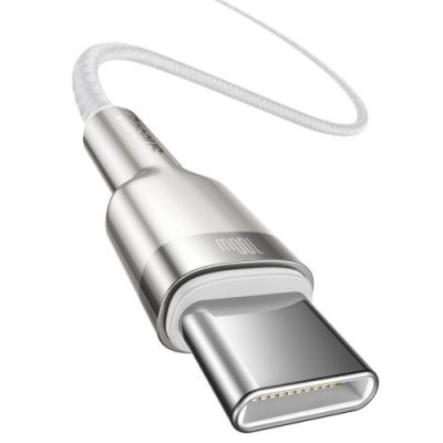 кабель baseus cafule metal (pd) type-c - type-c 100w 5a/1m (catjk-c02) (white) 
