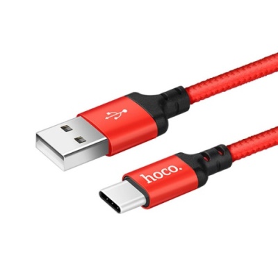 кабель hoco x14 times speed usb - type-c 3.0a/2m (червоно-чорний) 