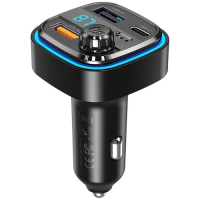 FM Модулятор XO BCC08 (QC3.0/PD) 18W/2USB + 18W (Чорний)