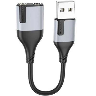 перехідник borofone bv19 creator 2-in-1 usb - 3.5mm (чорний) 