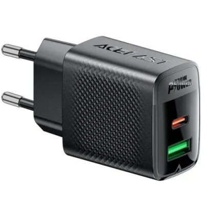 мережевий зарядний пристрій acefast a98 pd30w+qc 3.0 (1type-c/usb/3a) (чорний) 