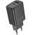 мережевий зарядний пристрій hoco n61 1usb/18w/qc3.0 + 1type-c/20w/pd (чорний) 