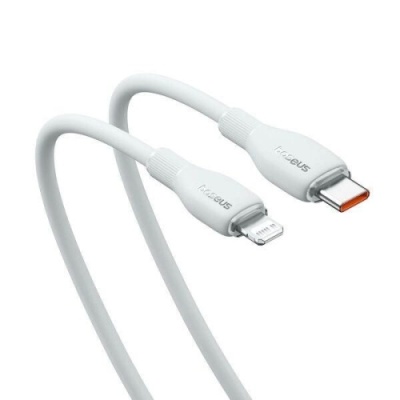 кабель baseus pudding series fast charging cable type-c - lightning 20w/1.2m (p10355701221-00) (white) 