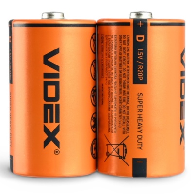 батарейка videx r20 (2шт) 