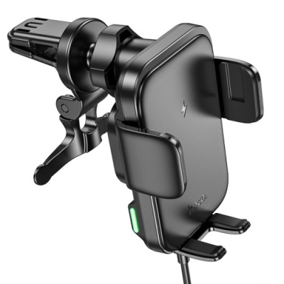 Автотримач Hoco HW10 з безпровідним зарядним пристроєм (Чорний)