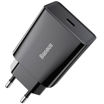 мережевий зарядний пристрій baseus speed mini (ccfs-sn01) 1type-c/20w/pd (чорний) 