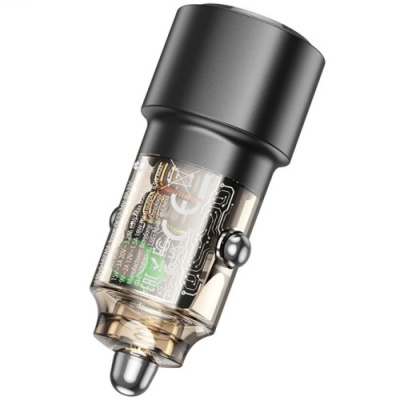 Автомобільний Зарядний Пристрій Borofone BZ20A Smart 83W dual port PD65W+QC18W (Чорний)