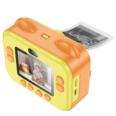 дитячий фотоапарат hoco dv204 dual-camera з миттєвим друком (жовтий) 