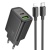 мережевий зарядний пристрій hoco n63 1usb/18w/qc3.0 + 1type-c/30w/pd + (type-c - lightning) (чорний) 