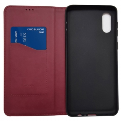 Купить чохол-книжка leather fold для xiaomi redmi 9a (темно-червоний) онлайн