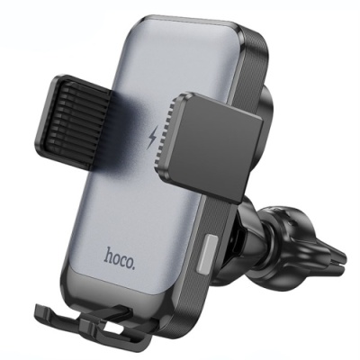 Автотримач Hoco HW9 Climber з безпровідний зарядним пристроєм (Чорний)