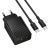 Мережевий Зарядний Пристрій Borofone BAS76A 1USB/18W/QC3.0 + 1Type-C/30W/PD + (Type-C - Type-C) (Чорний) мережевий зарядний пристрій borofone bas76a 1usb/18w/qc3.0 + 1type-c/30w/pd + (type-c - type-c) (чорний)