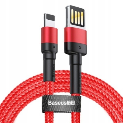 кабель baseus cafule se usb - lightning 2.4a/1m (calklf-g09) (red-black) 