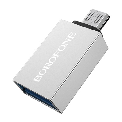 перехідник borofone bv2 otg usb 3.0 - microusb (сталевий) 