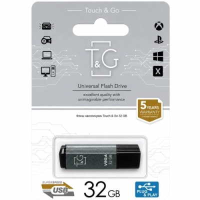 usb флеш-накопичувач t&g 32gb vega 121 (сірий) 