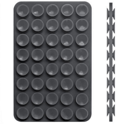 Купить силіконова тримач-присоска двостороння для телефону double side silicone (100*64мм) (темно-сірий) онлайн