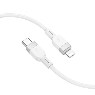 кабель hoco x109 silicone (pd) type-c - lightning 27w/1m (білий) 