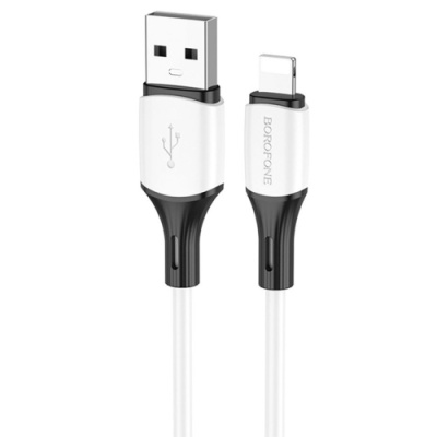кабель borofone bx79 silicone usb - lightning 2.4a/1m (білий) 