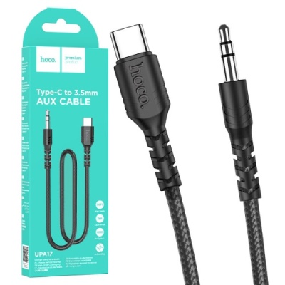 кабель aux hoco upa17 3.5mm(male) - type-c(male) 1m (чорний) 