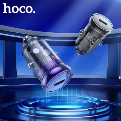Автомобільний Зарядний Пристрій Hoco Z53 1Type-C/30W/PD + (Type-C - Lightning) (Чорний)