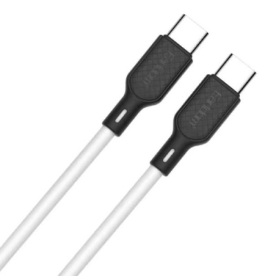 кабель earldom ec-153c-c soft silicone type-c - type-c 3a/1m (білий) 