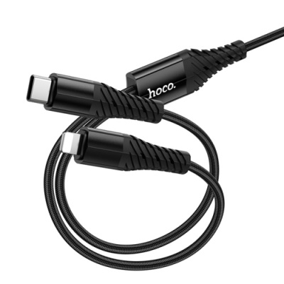 кабель hoco x123 2in1 type-c - lightning + type-c 1м (чорний) 