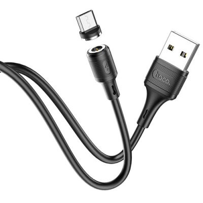 кабель hoco x52 sereno magnetic usb - microusb 2.4a/1m (чорний) 
