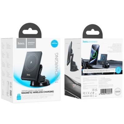 Автотримач Hoco HW20 з безпровідним зарядним пристроєм (Чорний)