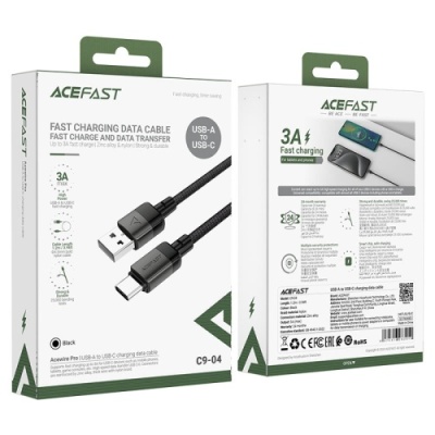 кабель acefast c9-04 usb - type-c (1.2м) (чорний) 