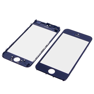 скло тачскріна для apple iphone 5c чорне з рамкою и oca плівкою high copy