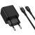 мережевий зарядний пристрій hoco cs82a 1type-c/20w/pd + (type-c - lightning) (чорний) 