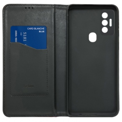 Купить чохол-книжка leather fold для tecno spark 7 (чорний) онлайн