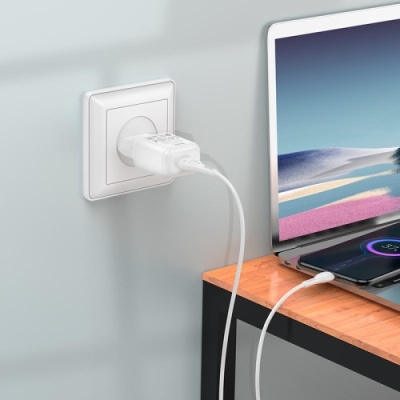 мережевий зарядний пристрій hoco c96a 1usb/2.1a + (usb - microusb) (білий) 