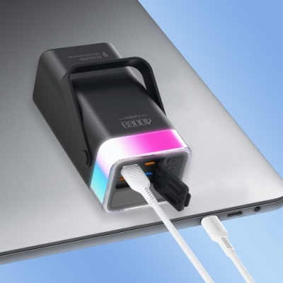 додаткова батарея power bank earldom et-pd38 40000 mah vs led lamp pd20w+qc3.0 22.5w (чорний) 