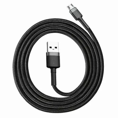 кабель baseus cafule usb - microusb 2a/3m (camklf-hg1) (black-grey) 