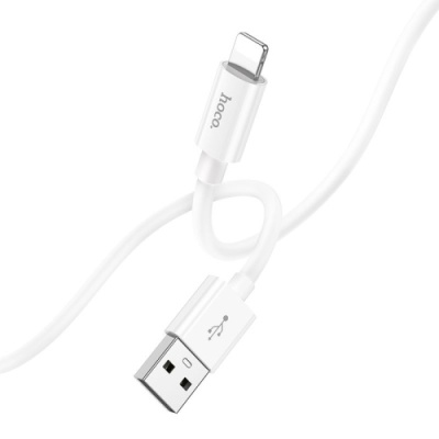 кабель hoco x87 magic silicone usb - lightning 2.4a/1m (білий) 