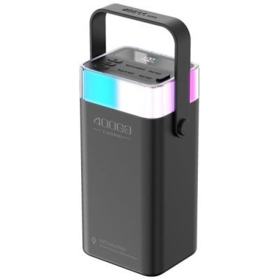 додаткова батарея power bank earldom et-pd38 40000 mah vs led lamp pd20w+qc3.0 22.5w (чорний) 